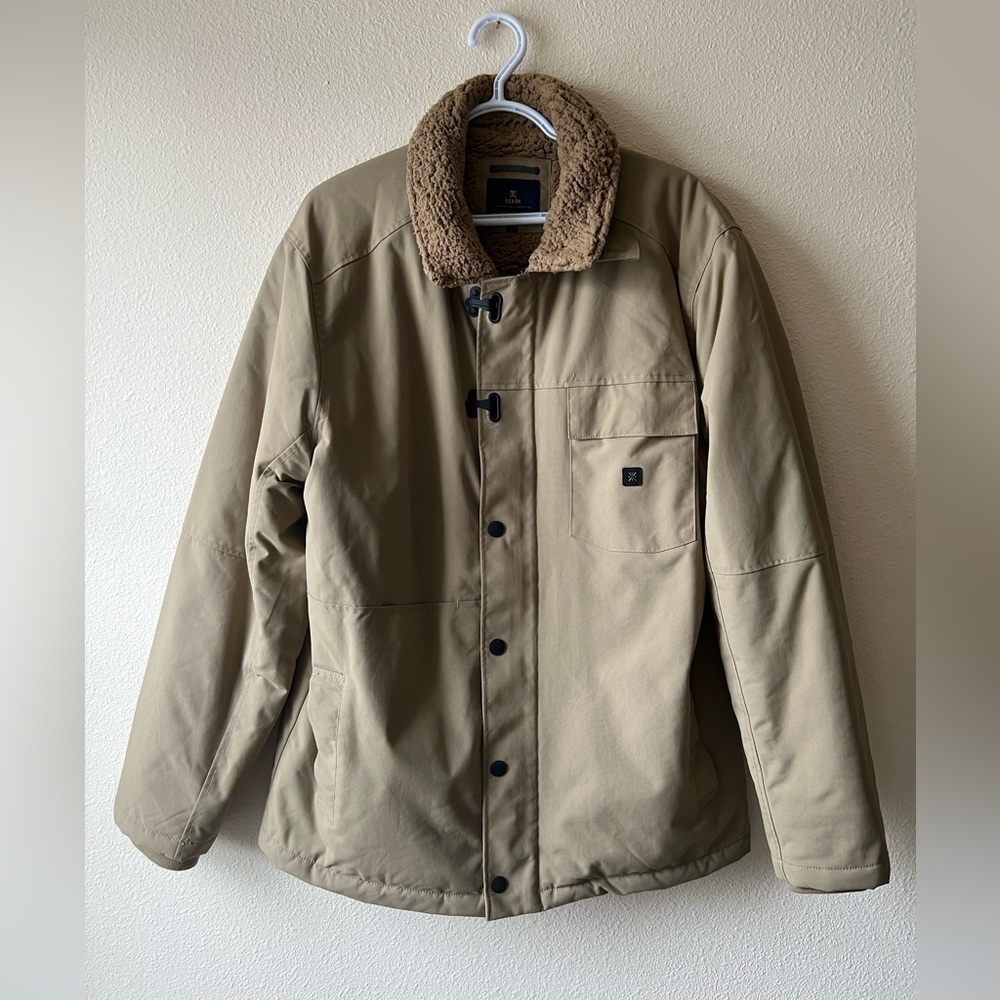 Roark Axeman Sherpa Fleece Lined Zip Jacket Tan (XL/Khaki) - RJ261